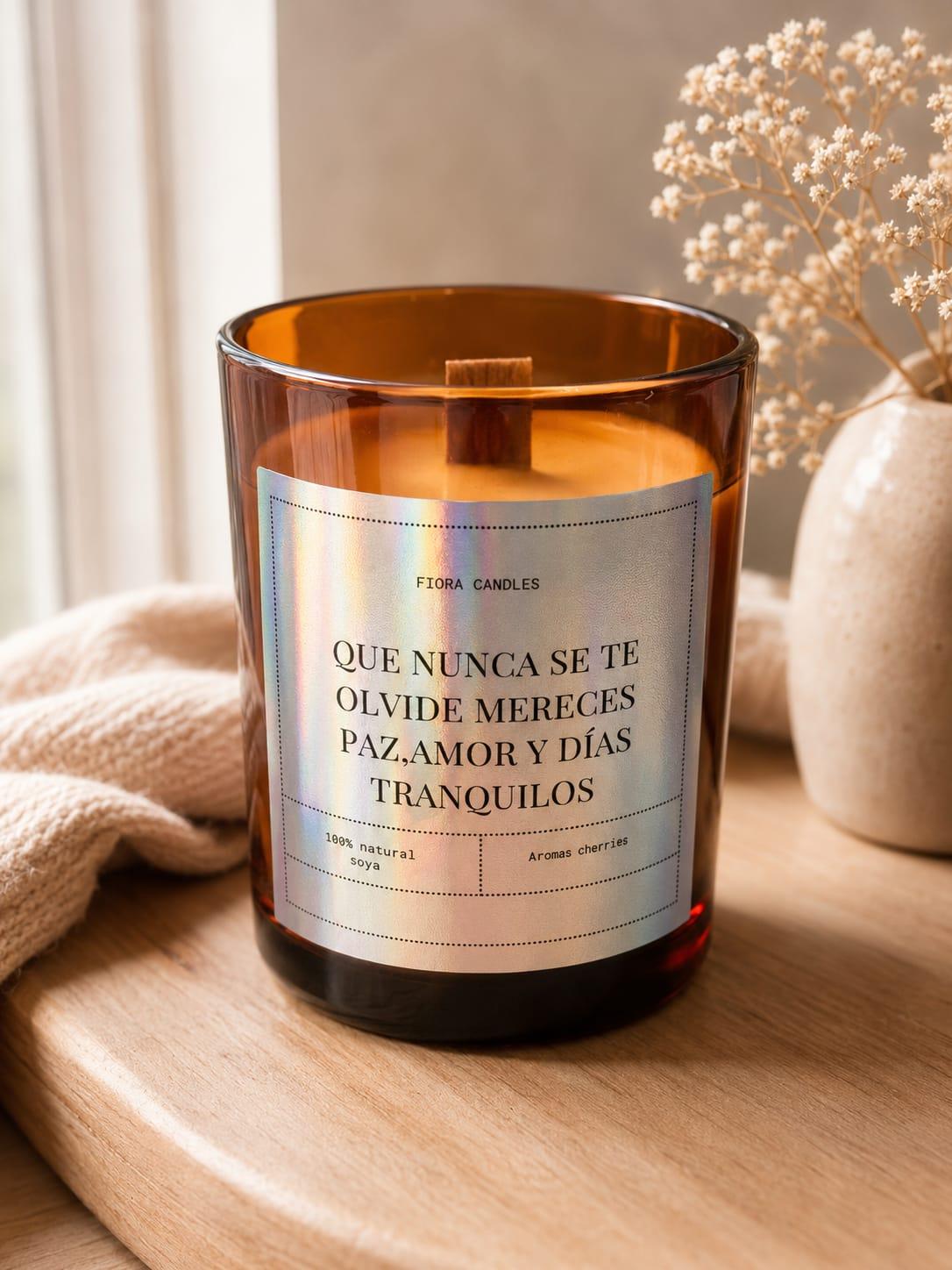 Vela con mensaje personalizado