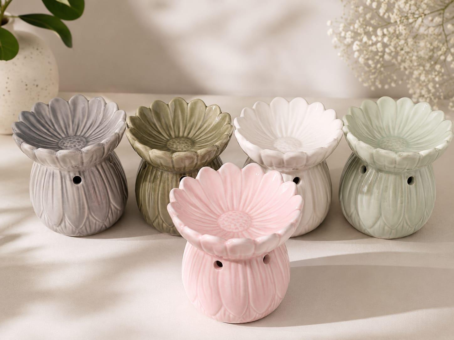 Quemador flor de ceramica